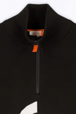Pulls & Cardigans*Gertrude Pull Col Montant Zippe Lewis Black