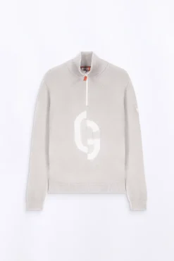 Pulls & Cardigans*Gertrude Pull Col Montant Zippe Lewis Ciment
