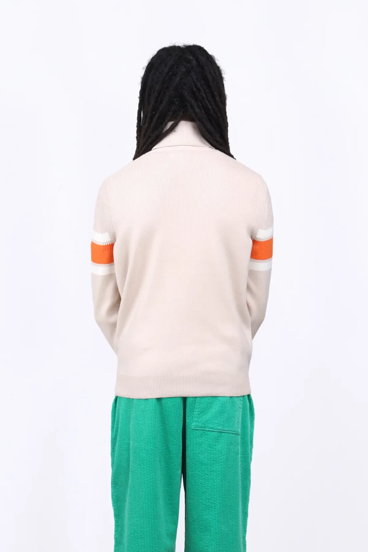Pulls & Polos*Gertrude Pull Col Roule Bandes Contrastees Ellis Ecru