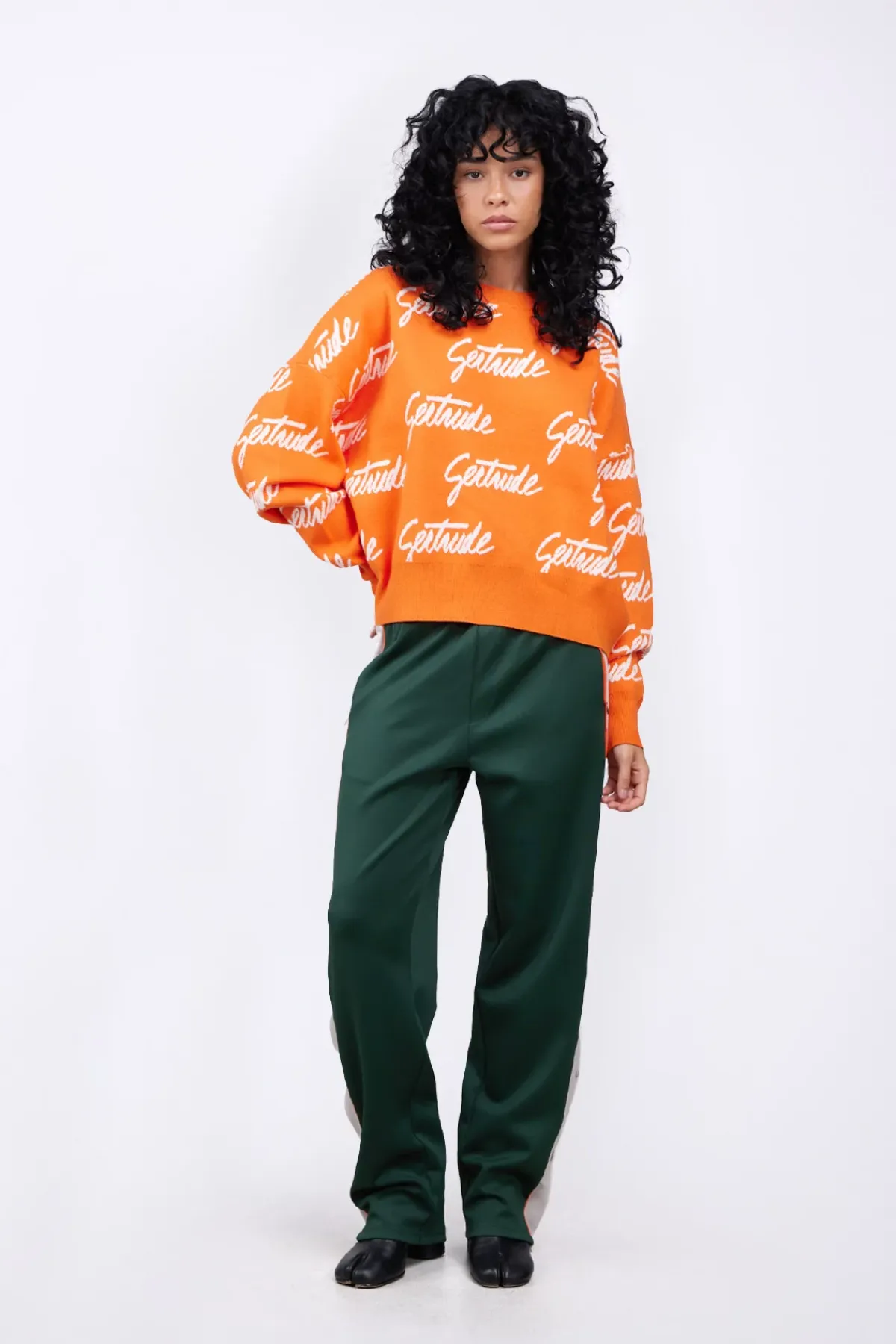 Pulls & Cardigans*Gertrude Pull En Maille Avec Motif Calligraphie Amalia Orange
