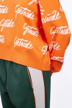 Pulls & Cardigans*Gertrude Pull En Maille Avec Motif Calligraphie Amalia Orange
