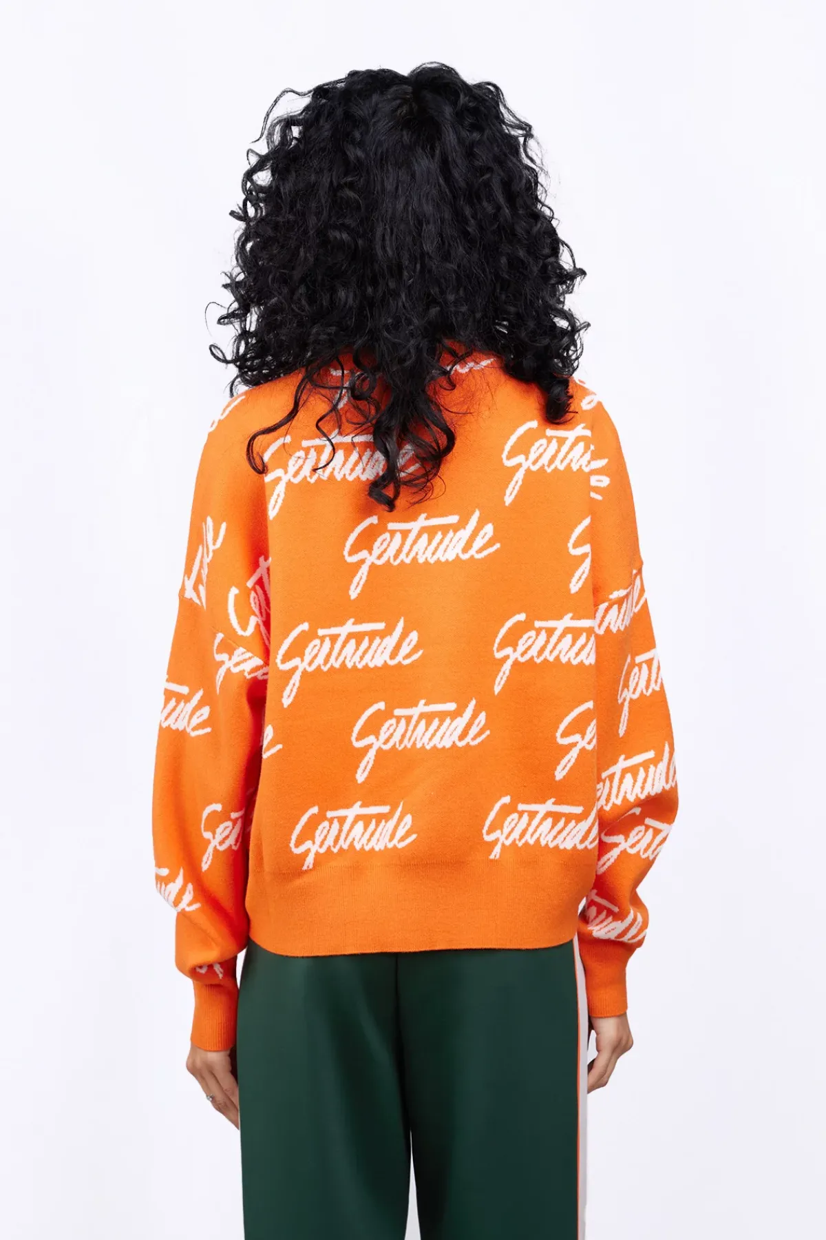 Pulls & Cardigans*Gertrude Pull En Maille Avec Motif Calligraphie Amalia Orange