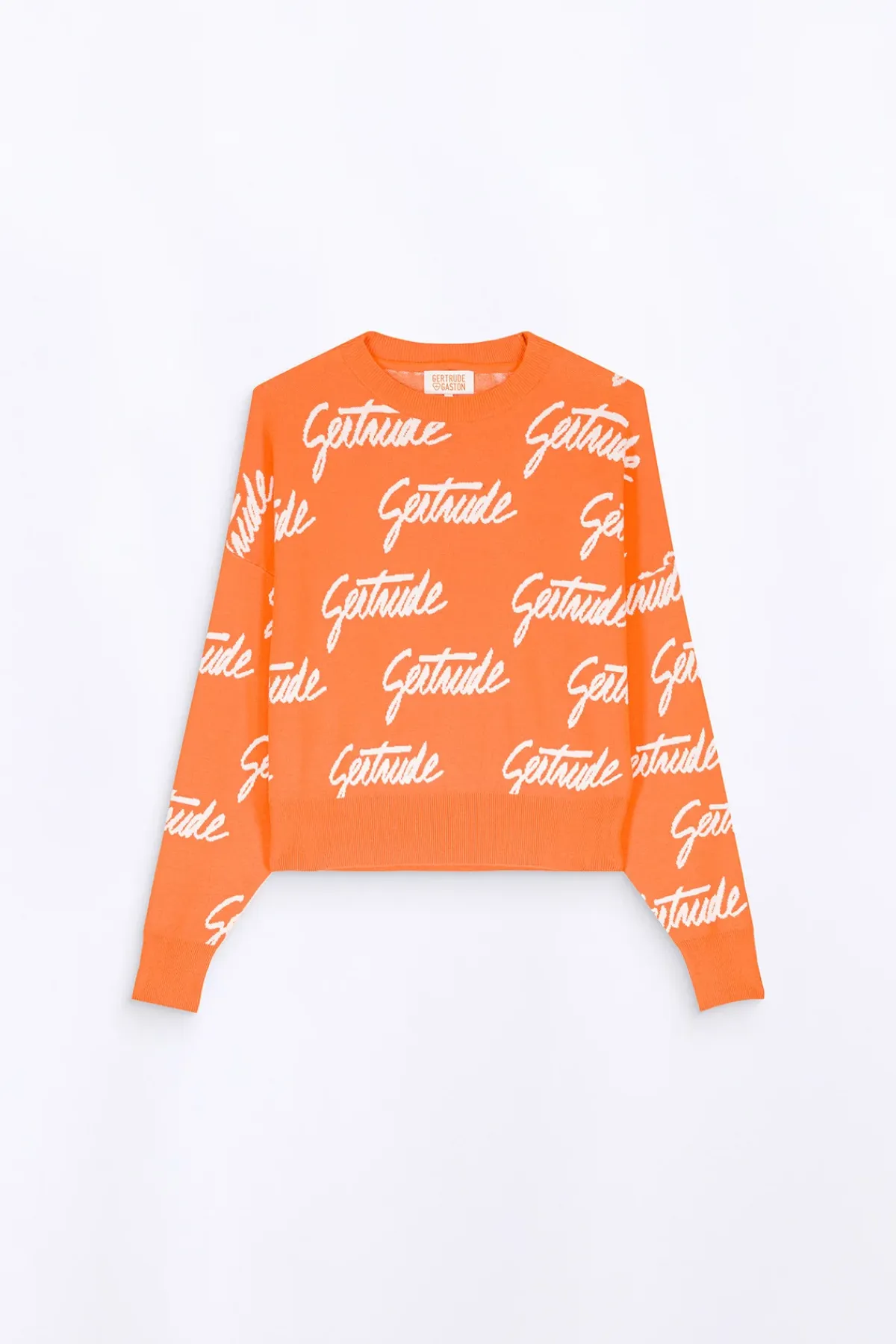 Pulls & Cardigans*Gertrude Pull En Maille Avec Motif Calligraphie Amalia Orange