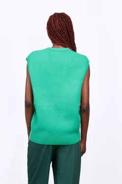 Pulls & Cardigans*Gertrude Pull En Maille Col V Sans Manches Alba Absinthe