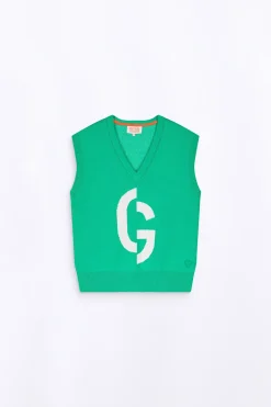 Pulls & Cardigans*Gertrude Pull En Maille Col V Sans Manches Alba Absinthe
