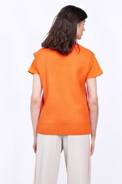 Pulls & Cardigans*Gertrude Pull En Maille Col V Sans Manches Alba Orange