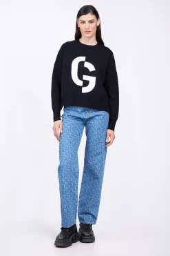 Pulls & Cardigans*Gertrude Pull En Maille Jacquard Ample Natalia Black