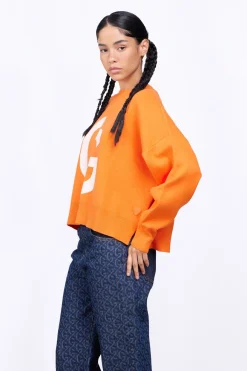 Pulls & Cardigans*Gertrude Pull En Maille Jacquard Ample Natalia Orange