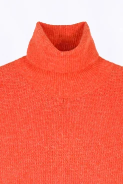 Pulls & Cardigans*Gertrude Pull Long Asymetrique Bi-Matiere Isadora Orange