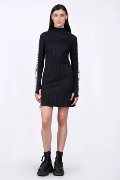 Robes & Jupes*Gertrude Robe Courte A Bandes Contrastees Minou Black