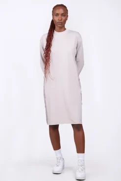 Robes & Jupes*Gertrude Robe Mi Longue Bi-Matiere Regine Ciment
