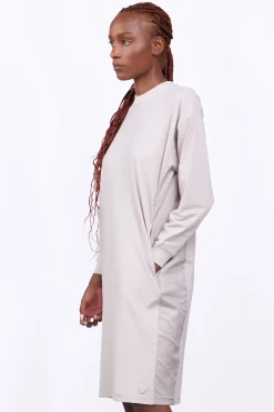 Robes & Jupes*Gertrude Robe Mi Longue Bi-Matiere Regine Ciment