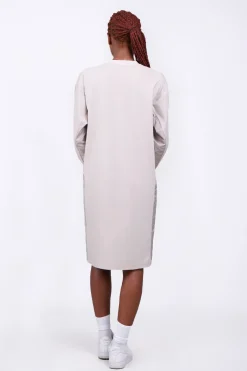 Robes & Jupes*Gertrude Robe Mi Longue Bi-Matiere Regine Ciment