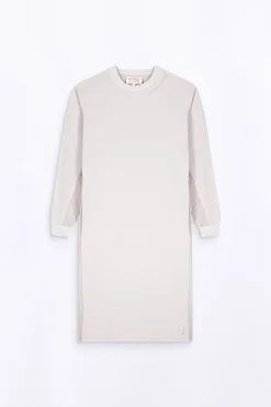 Robes & Jupes*Gertrude Robe Mi Longue Bi-Matiere Regine Ciment