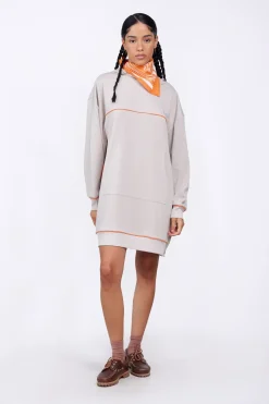 Robes & Jupes*Gertrude Robe-Sweat A Capuche Coupe Ample Gloria Ciment