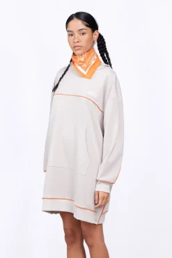 Robes & Jupes*Gertrude Robe-Sweat A Capuche Coupe Ample Gloria Ciment