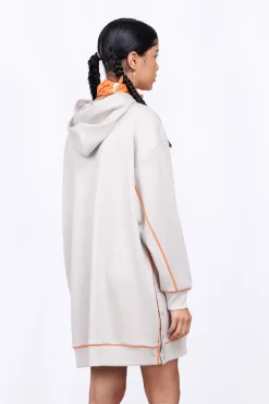Robes & Jupes*Gertrude Robe-Sweat A Capuche Coupe Ample Gloria Ciment