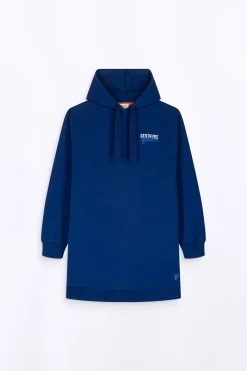 Sweatshirts & Hoodies*Gertrude Robe-Sweat A Capuche Impression Dos Salome Twisted Worker Blue