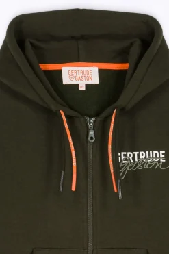Sweatshirts & Hoodies*Gertrude Sweat A Capuche Avec Fermeture Zippee Little Paul Kaki