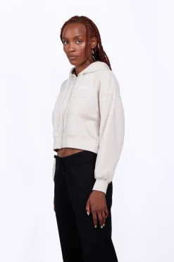 Sweatshirts & Hoodies*Gertrude Sweat A Capuche Cropped Amina Ciment