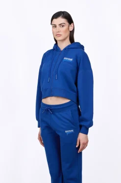 Sweatshirts & Hoodies*Gertrude Sweat A Capuche Cropped Amina Worker Blue