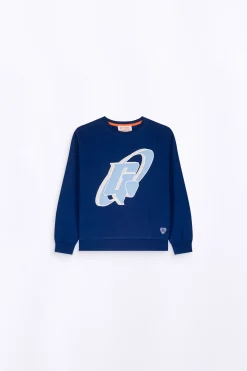 Sweatshirts & Hoodies*Gertrude Sweat A Capuche Unisexe Imprime Poitrine Little Ruby Circle Worker Blue