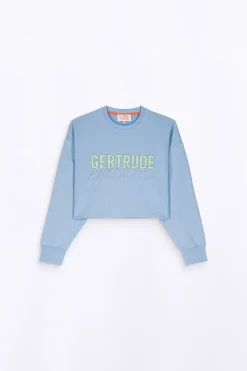 Sweatshirts & Hoodies*Gertrude Sweat Col Rond Cropped Brode Maggy Hortensia