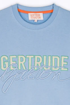 Sweatshirts & Hoodies*Gertrude Sweat Col Rond Cropped Brode Maggy Hortensia