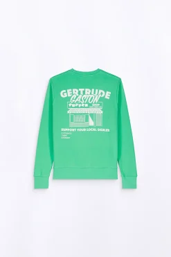 Sweatshirts & Hoodies*Gertrude Sweat Col Rond Unisexe Imprime Au Dos Guillaume Puffer Opaline