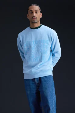 Sweatshirts & Hoodies*Gertrude Sweat Col Rond Unisexe Imprime Au Dos Guillaume Twisted Hortensia