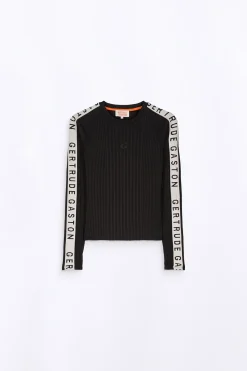 Pulls & Cardigans*Gertrude Top Ajuste A Bandes Contrastees Minouchka Black