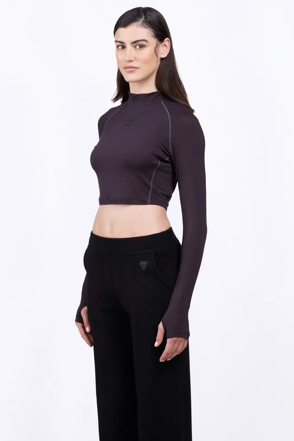 T-Shirts*Gertrude T-Shirt Col Montant Cropped Celine Black