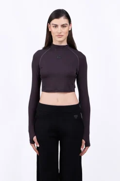 T-Shirts*Gertrude T-Shirt Col Montant Cropped Celine Black
