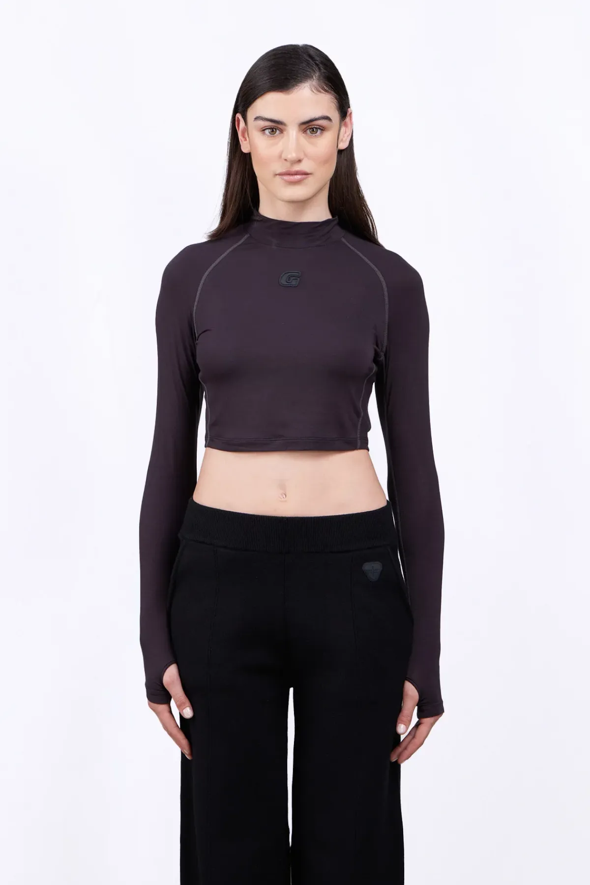 T-Shirts*Gertrude T-Shirt Col Montant Cropped Celine Black