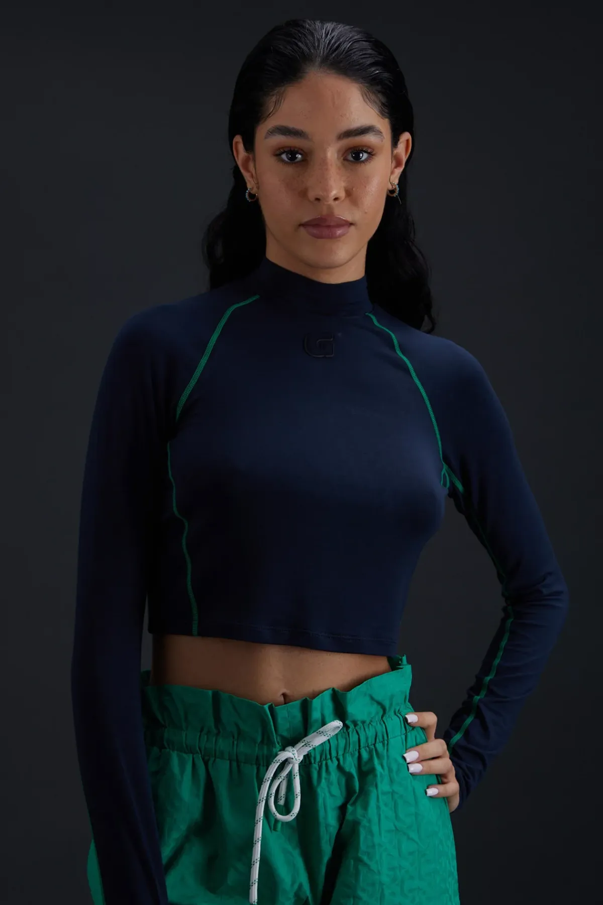 T-Shirts*Gertrude T-Shirt Col Montant Cropped Celine Night