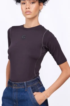 T-Shirts*Gertrude T-Shirt Col Rond Ajuste Adeline Black