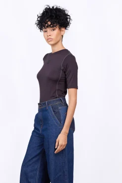 T-Shirts*Gertrude T-Shirt Col Rond Ajuste Adeline Black