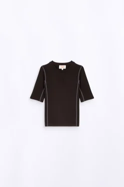 T-Shirts*Gertrude T-Shirt Col Rond Ajuste Adeline Black
