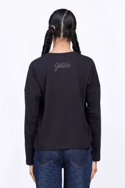 T-Shirts*Gertrude T-Shirt Col Rond Uni Coupe Droite Violette Black