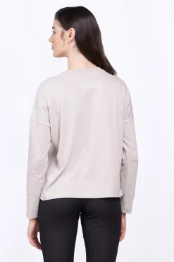 T-Shirts*Gertrude T-Shirt Col Rond Uni Coupe Droite Violette Ciment
