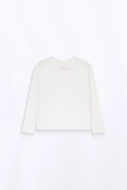 T-Shirts*Gertrude T-Shirt Col Rond Uni Coupe Droite Violette Optic White