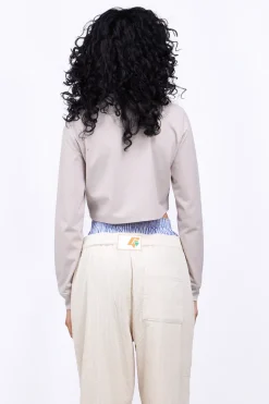 T-Shirts*Gertrude T-Shirt Cropped Col Rond Eden Ciment