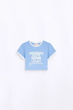 T-Shirts*Gertrude T-Shirt Cropped Imprime Renata Hortensia