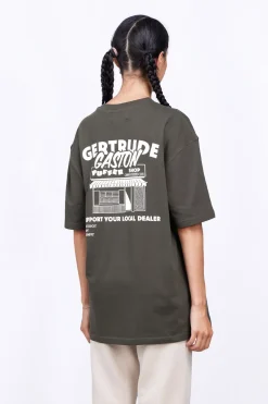T-Shirts*Gertrude T-Shirt Unisexe Coupe Droite Leonce Puffer Kaki