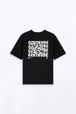 T-Shirts*Gertrude T-Shirt Unisexe Regular Imprime Dos Leonce Twisted Black