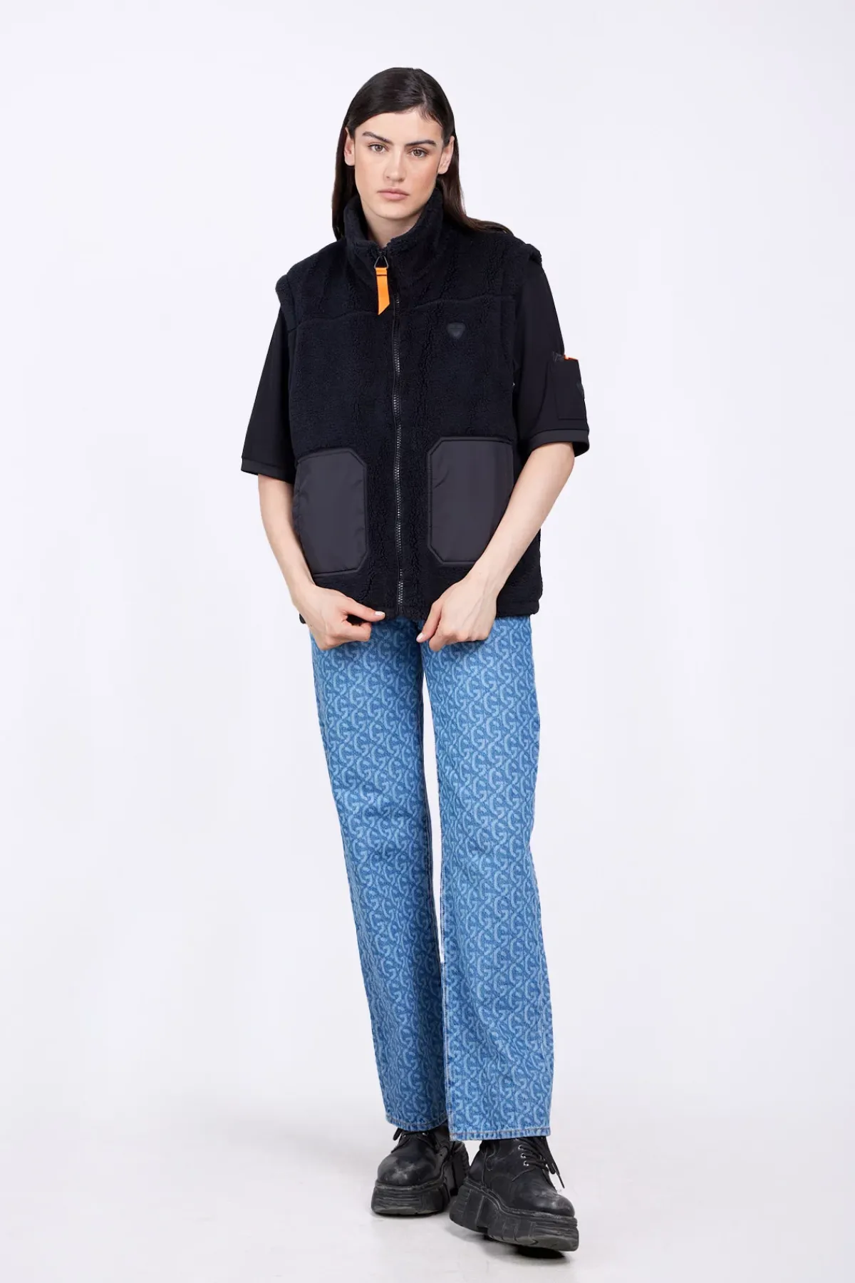 Vestes & Surchemises*Gertrude Veste Sans Manches Bi-Matiere Bakary Light Black
