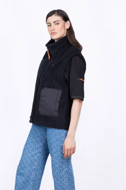Vestes & Surchemises*Gertrude Veste Sans Manches Bi-Matiere Bakary Light Black