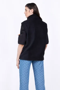 Vestes & Surchemises*Gertrude Veste Sans Manches Bi-Matiere Bakary Light Black