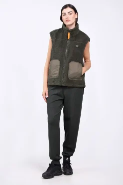 Vestes & Surchemises*Gertrude Veste Sans Manches Bi-Matiere Bakary Light Kaki
