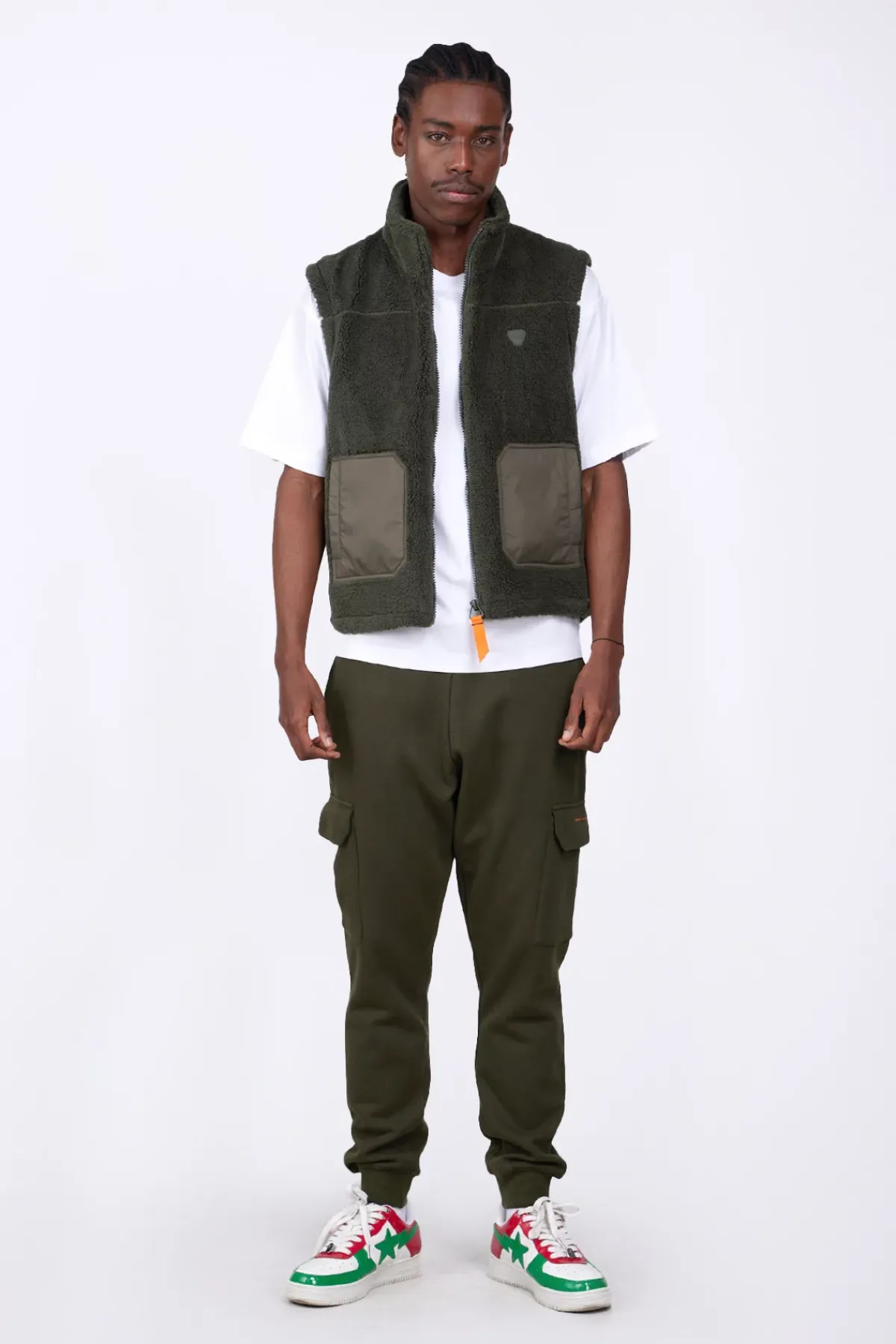 Vestes & Surchemises*Gertrude Veste Sans Manches Bi-Matiere Bakary Light Kaki